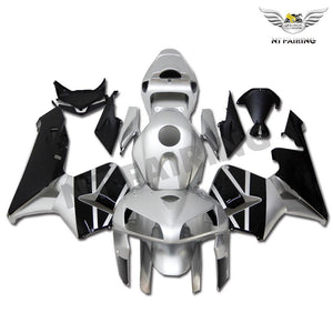 NT Europe Aftermarket Injection ABS Plastic Fairing Kit Fit for Honda 2005 2006 CBR600RR CBR 600 RR Silver Black N011