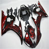 NT Europe Aftermarket Injection ABS Plastic Fairing Fit for Yamaha YZF R6 2003-2005 Black Red Flame N014