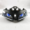 Front Motorcycle Headlight Blue Angel Eye Fit Honda 2003-2006 CBR600RR F5